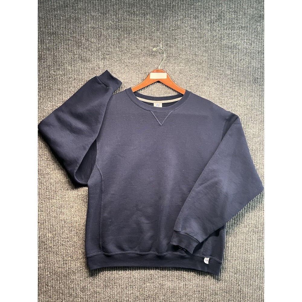 Russell Athletic Crewneck Sweatshirt Blank Navy Blue Size Large VTG Streetwear